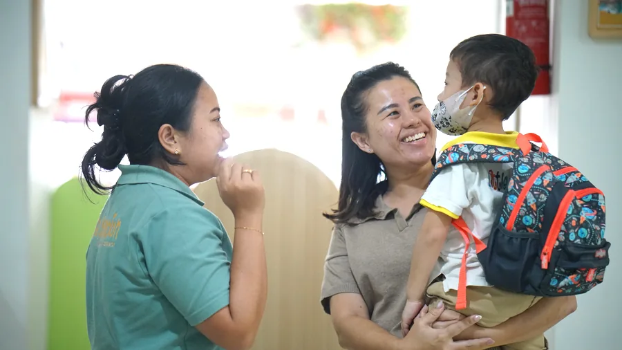 Teacher caring for student